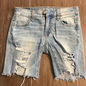 Ripped jean shorts